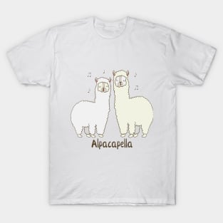 Alpacapella Singing Alpacas Funny Animal Pun Design T-Shirt